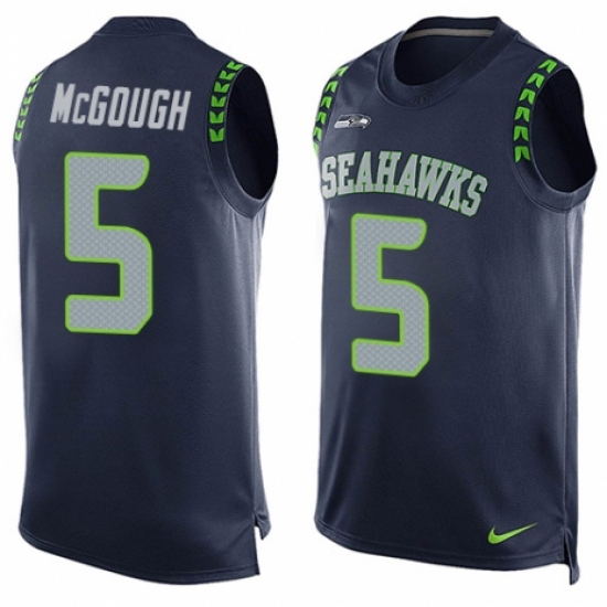Men's Nike Seattle Seahawks #5 Alex McGough Limited Steel Blue Player Name & Number Tank Top NFL Jersey - Ujersey