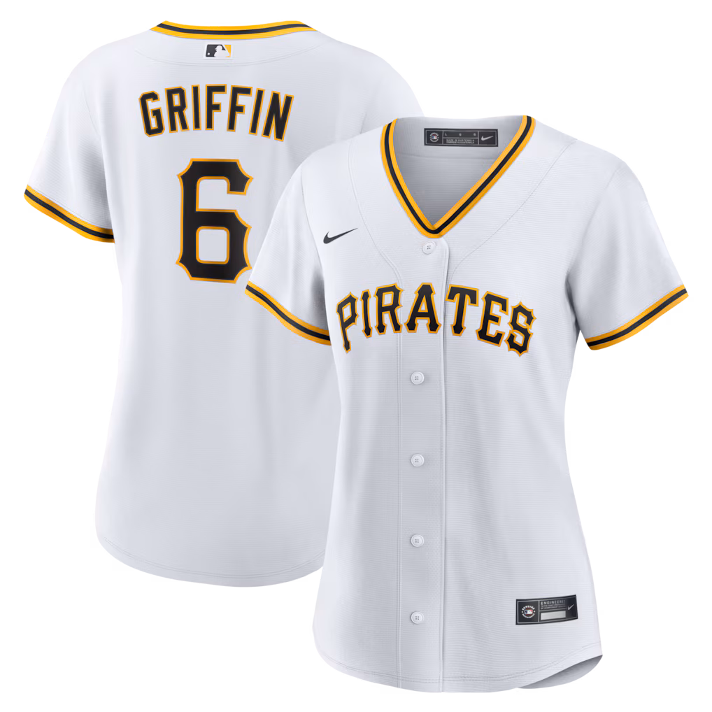 Women's Pittsburgh Pirates Konnor Griffin Nike White Home Replica Jersey - Ujersey