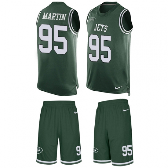 Men's Nike New York Jets #95 Josh Martin Limited Green Tank Top Suit NFL Jersey - Ujersey