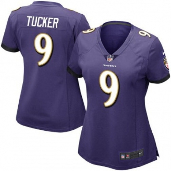 Women Baltimore Ravens #9 Justin Tucker Purple 2023 F U S E Vapor Jersey - Ujersey