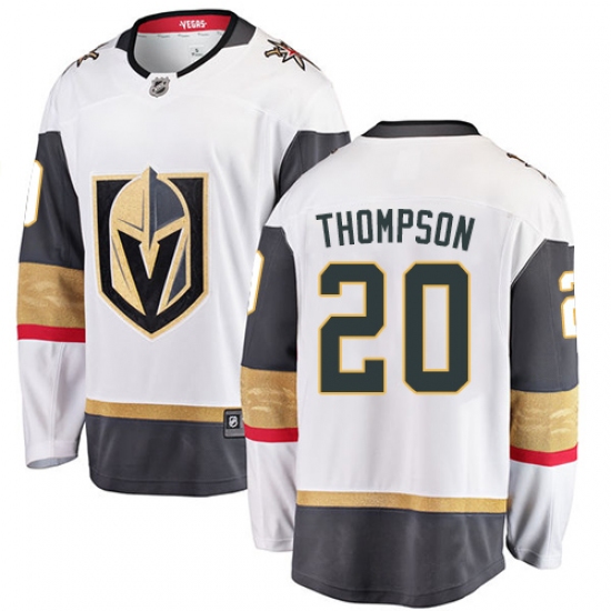 Youth Vegas Golden Knights #20 Paul Thompson Authentic White Away Fanatics Branded Breakaway NHL Jersey - Ujersey
