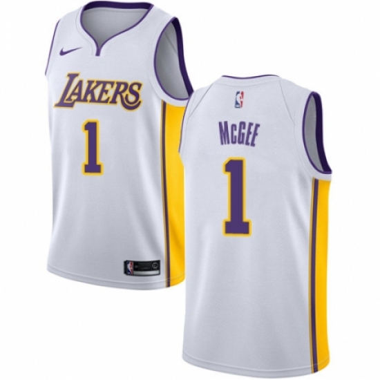 Women's Nike Los Angeles Lakers #1 JaVale McGee Swingman White NBA Jersey - Association Edition - Ujersey