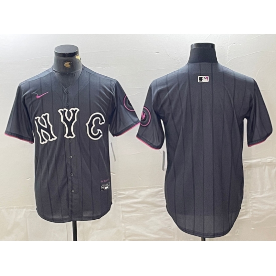 Men's New York Mets Blank Gray 2024 City Connect Cool Base Stitched Jersey - Ujersey