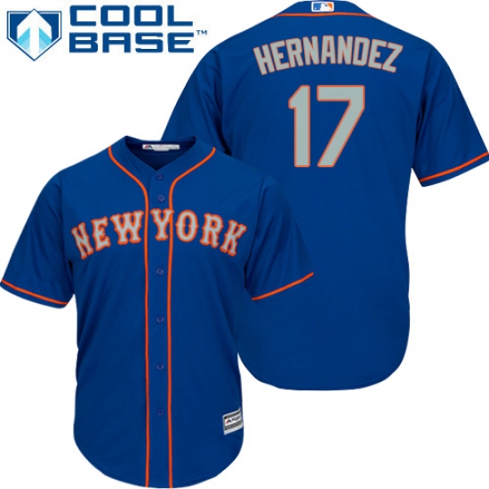 Youth Majestic New York Mets #17 Keith Hernandez Authentic Royal Blue Alternate Road Cool Base MLB Jersey - Ujersey