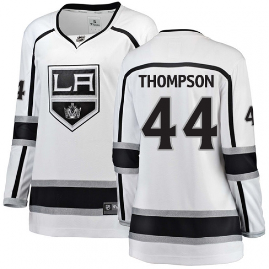 Women's Los Angeles Kings #44 Nate Thompson Authentic White Away Fanatics Branded Breakaway NHL Jersey - Ujersey