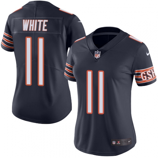 Women's Nike Chicago Bears #11 Kevin White Navy Blue Team Color Vapor Untouchable Limited Player NFL Jersey - Ujersey