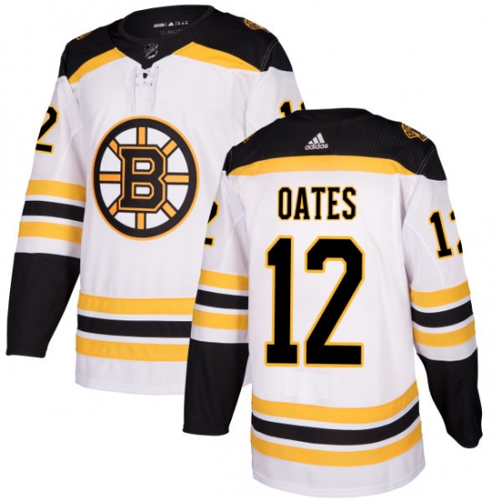 Men's Adidas Boston Bruins #12 Adam Oates Authentic White Away NHL Jersey - Ujersey