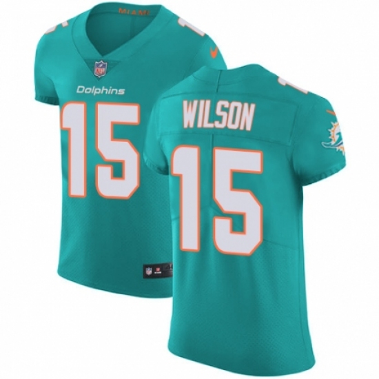 Men's Nike Miami Dolphins #15 Albert Wilson Aqua Green Team Color Vapor Untouchable Elite Player NFL Jersey - Ujersey