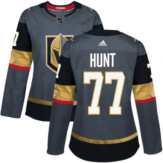 Women's Adidas Vegas Golden Knights #77 Brad Hunt Authentic Gray Home NHL Jersey - Ujersey