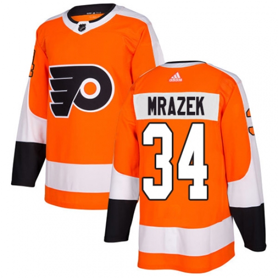 Youth Adidas Philadelphia Flyers #34 Petr Mrazek Premier Orange Home NHL Jersey - Ujersey
