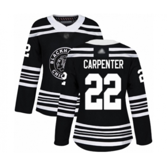 Women's Chicago Blackhawks #22 Ryan Carpenter Authentic Black Alternate Hockey Jersey - Ujersey