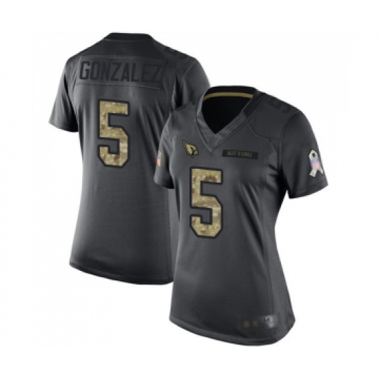 Women's Arizona Cardinals #5 Zane Gonzalez Limited Black 2016 Salute to Service Football Jersey - Ujersey