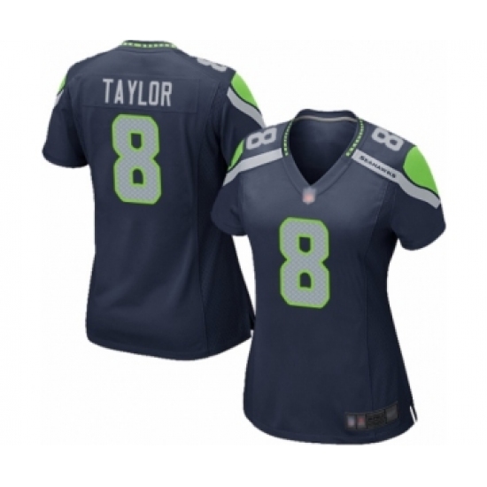 Women's Seattle Seahawks #8 Jamar Taylor Game Navy Blue Team Color Football Jersey - Ujersey