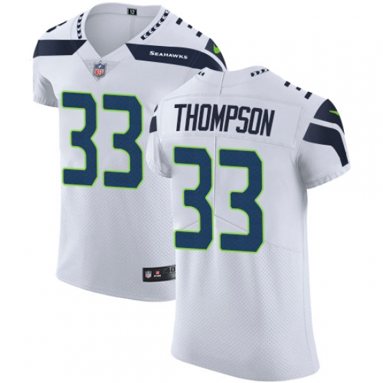 Men's Nike Seattle Seahawks #33 Tedric Thompson White Vapor Untouchable Elite Player NFL Jersey - Ujersey