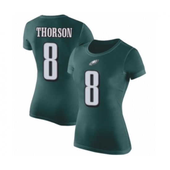 Women's Philadelphia Eagles #8 Clayton Thorson Green Rush Pride Name & Number T-Shirt - Ujersey NHL