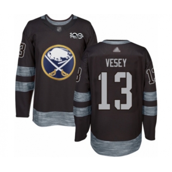 Men's Buffalo Sabres #13 Jimmy Vesey Authentic Black 1917-2017 100th Anniversary Hockey Jersey - Ujersey