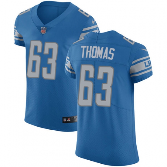 Men's Nike Detroit Lions #63 Brandon Thomas Light Blue Team Color Vapor Untouchable Elite Player NFL Jersey - Ujersey