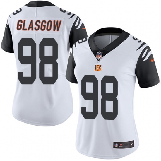 Women's Nike Cincinnati Bengals #98 Ryan Glasgow Limited White Rush Vapor Untouchable NFL Jersey - Ujersey