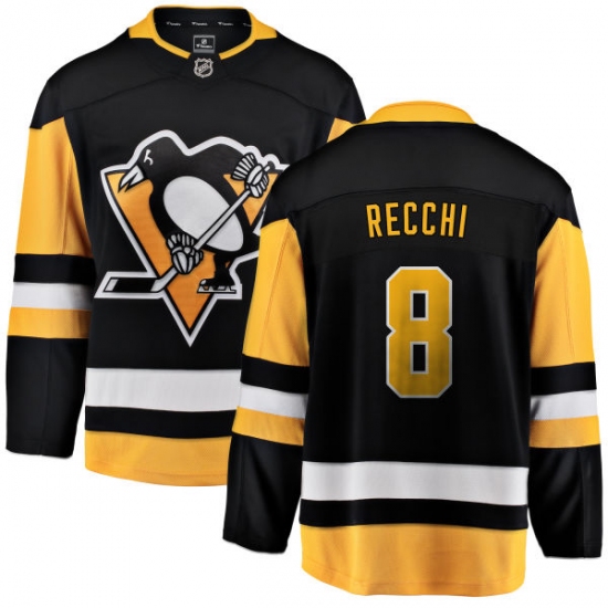 Men's Pittsburgh Penguins #8 Mark Recchi Fanatics Branded Black Home Breakaway NHL Jersey - Ujersey