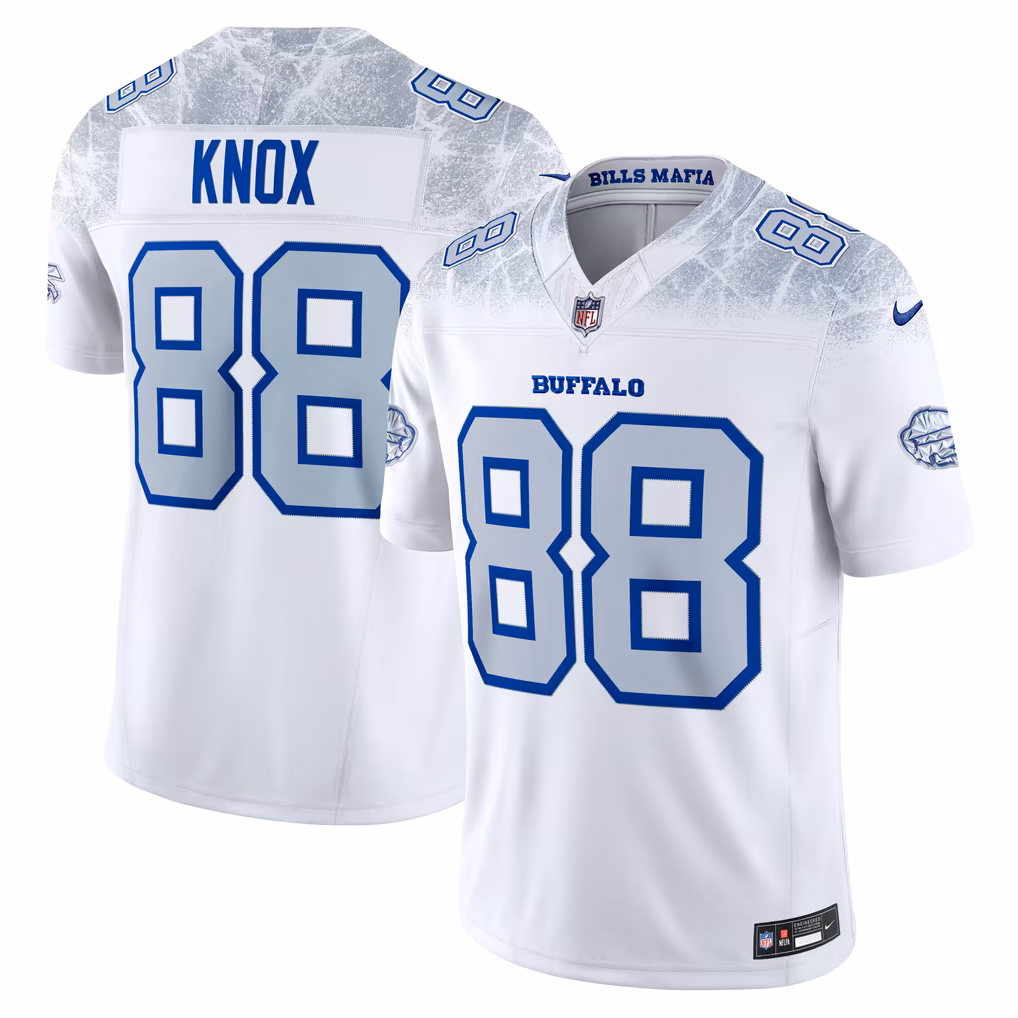 Men's Buffalo Bills Dawson Knox Nike White Rivalries Collection Stitched Limited Jersey - Ujersey