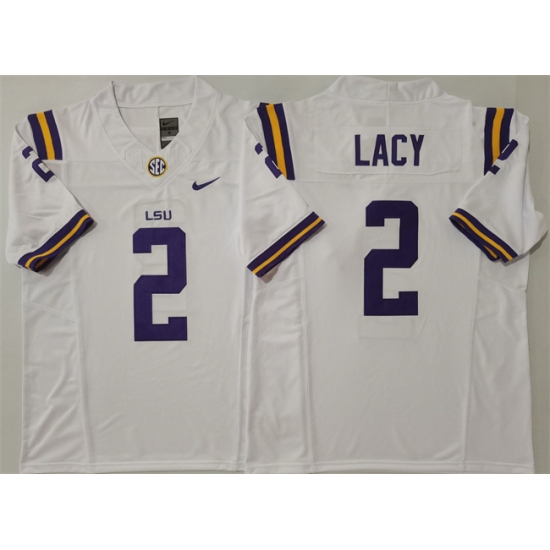 Men's LSU Tigers #2 Kyren Lacy White F.U.S.E. Stitched Jersey - Ujersey