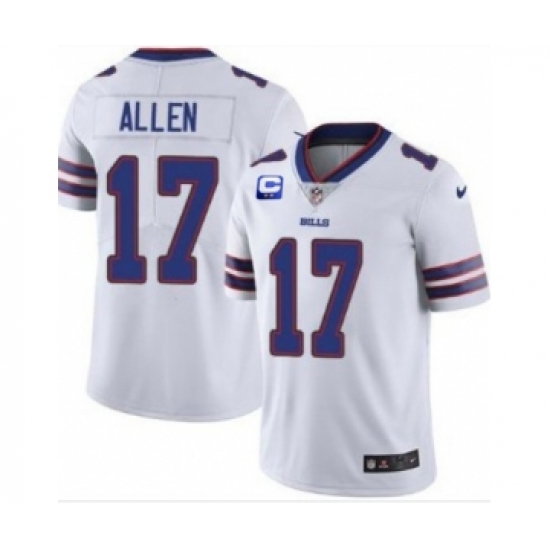 Men's Buffalo Bills #17 Josh Allen With C Patch White Vapor Untouchable Limited Stitched Jersey - Ujersey