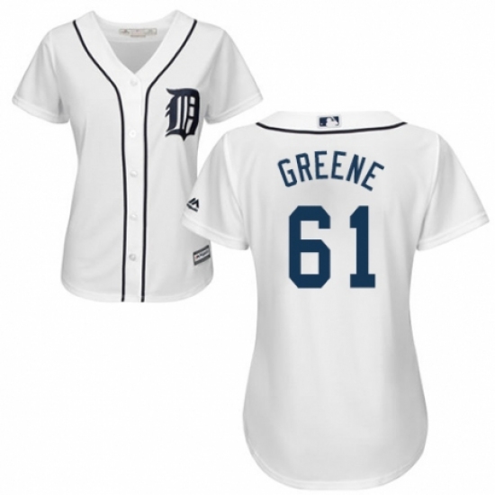Women's Majestic Detroit Tigers #61 Shane Greene Authentic White Home Cool Base MLB Jersey - Ujersey