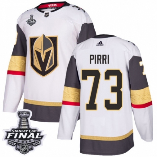 Men's Adidas Vegas Golden Knights #73 Brandon Pirri Authentic White Away 2018 Stanley Cup Final NHL Jersey - Ujersey