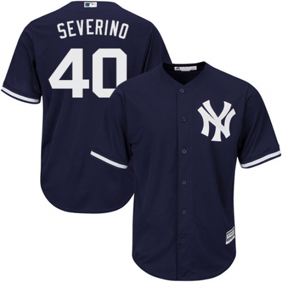 Men's Majestic New York Yankees #40 Luis Severino Replica Navy Blue Alternate MLB Jersey - Ujersey