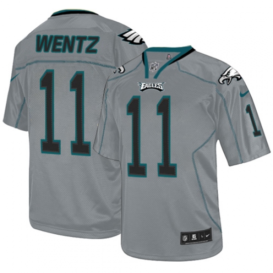 Men's Nike Philadelphia Eagles #11 Carson Wentz Elite Lights Out Grey NFL Jersey - Ujersey