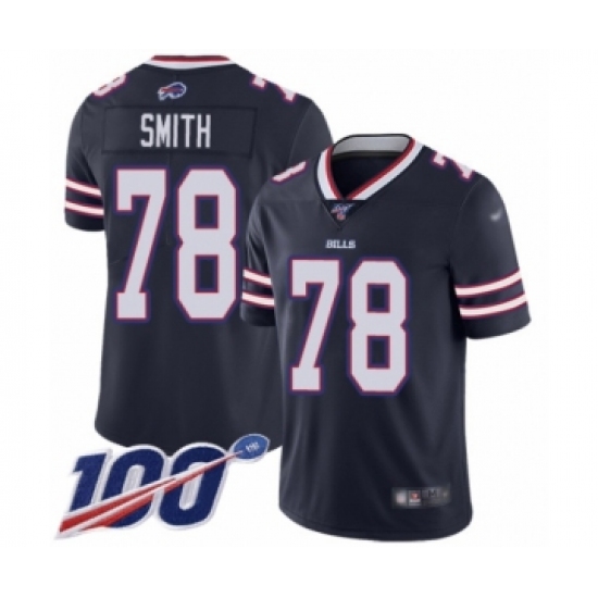 Men's Buffalo Bills #78 Bruce Smith Limited Navy Blue Inverted Legend 100th Season Football Jersey - Ujersey