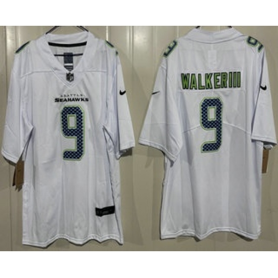 Men's Seattle Seahawks #9 Kenneth Walker III Limited White Fashion Vapor Jersey - Ujersey