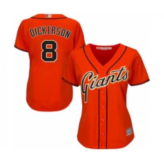 Women's San Francisco Giants #8 Alex Dickerson Authentic Orange Alternate Cool Base Baseball Player Jersey - Ujersey