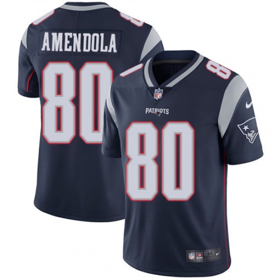 Men's Nike New England Patriots #80 Danny Amendola Navy Blue Team Color Vapor Untouchable Limited Player NFL Jersey - Ujersey