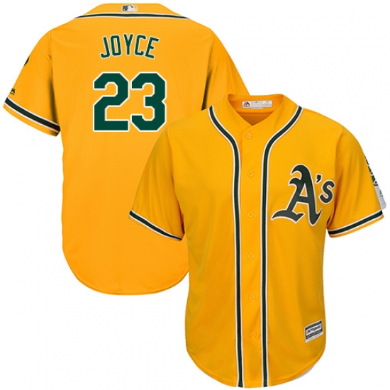 Men's Majestic Oakland Athletics #23 Matt Joyce Replica Gold Alternate 2 Cool Base MLB Jersey - Ujersey