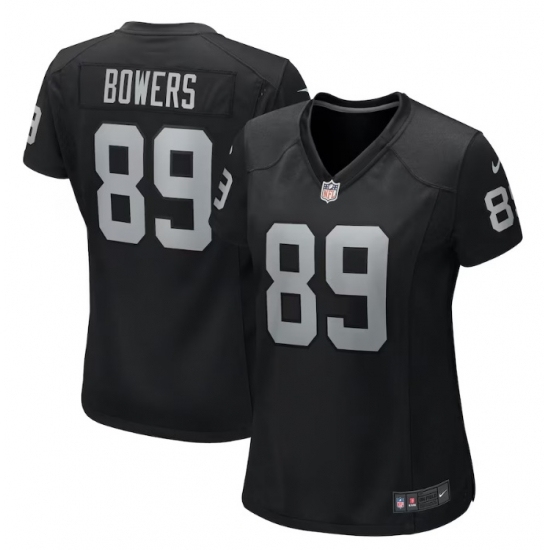 Women Las Vegas Raiders #89 Brock Bowers Black 2024 Draft Vapor Stitched Football Jersey - Ujersey