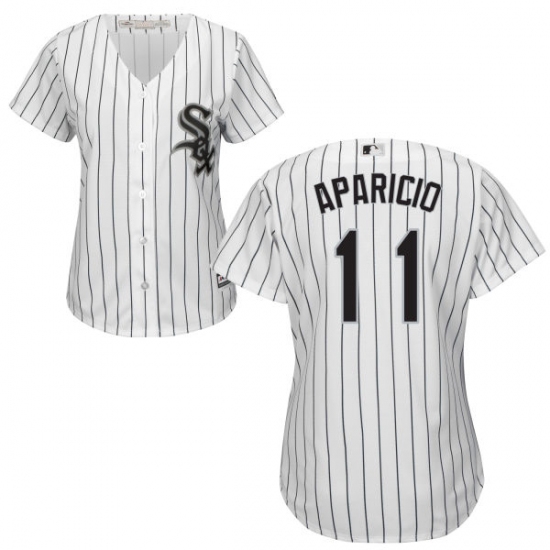 Women's Majestic Chicago White Sox #11 Luis Aparicio Authentic White Home Cool Base MLB Jersey