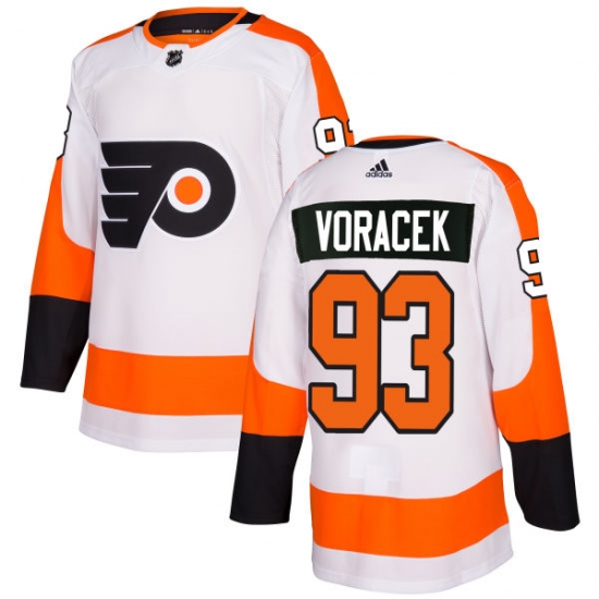 Men's Adidas Philadelphia Flyers #93 Jakub Voracek Authentic White Away NHL Jersey - Ujersey