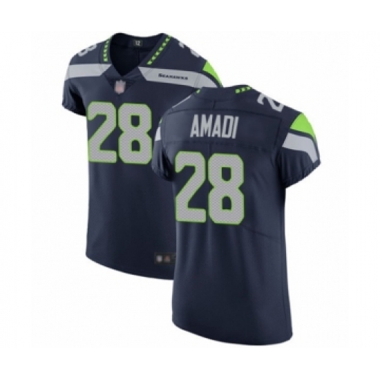 Men's Seattle Seahawks #28 Ugo Amadi Navy Blue Team Color Vapor Untouchable Elite Player Football Jersey - Ujersey