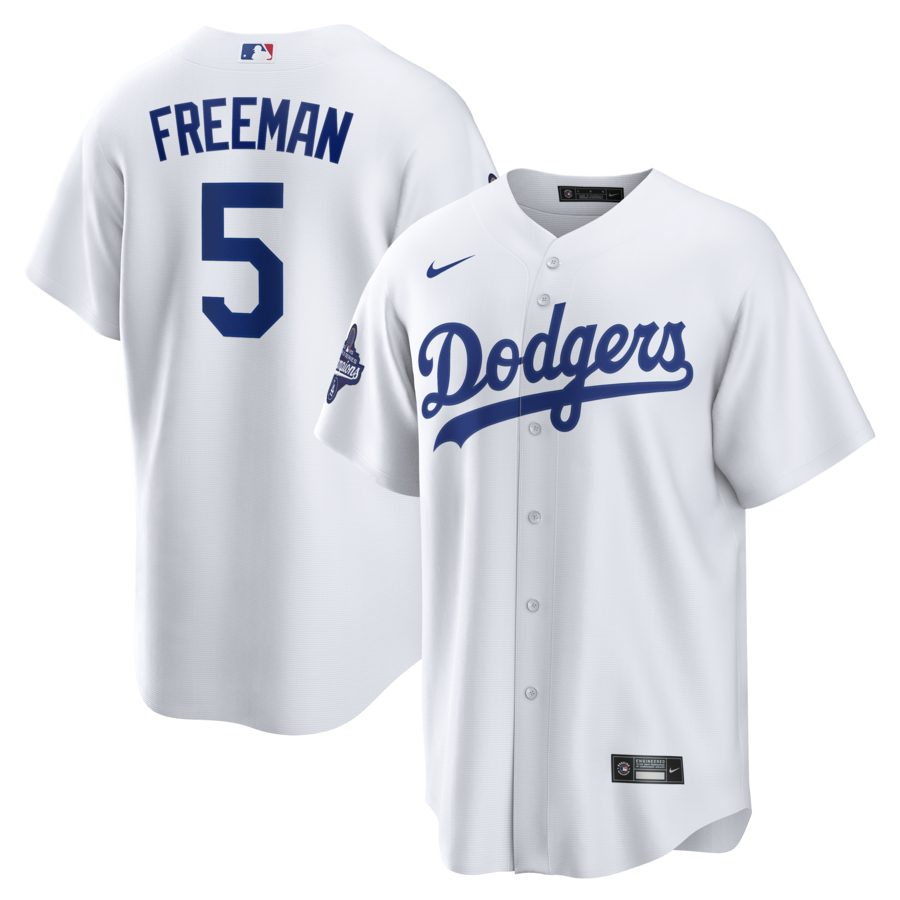 Men's Los Angeles Dodgers Freddie Freeman Nike White 2025 World Series Champions Home Replica Jersey