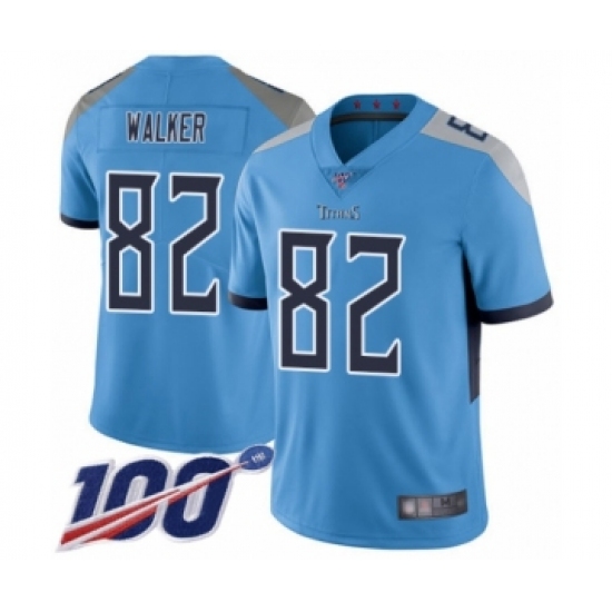 Men's Tennessee Titans #82 Delanie Walker Light Blue Alternate Vapor Untouchable Limited Player 100th Season Football Jersey - Ujersey