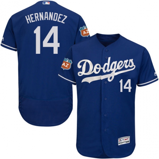 Men's Majestic Los Angeles Dodgers #14 Enrique Hernandez Royal Blue Flexbase Authentic Collection MLB Jersey - Ujersey