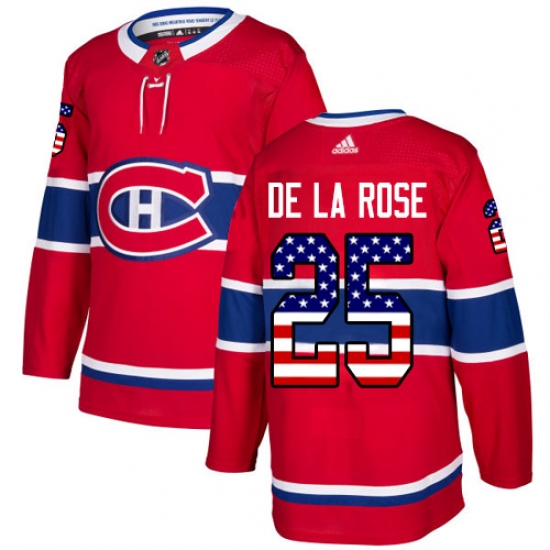 Youth Adidas Montreal Canadiens #25 Jacob de la Rose Authentic Red USA Flag Fashion NHL Jersey - Ujersey