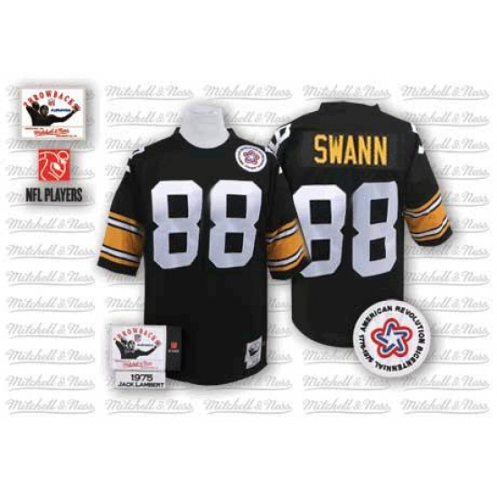 Mitchell And Ness Pittsburgh Steelers #88 Lynn Swann Black Team Color Authentic Throwback NFL Jersey - Ujersey