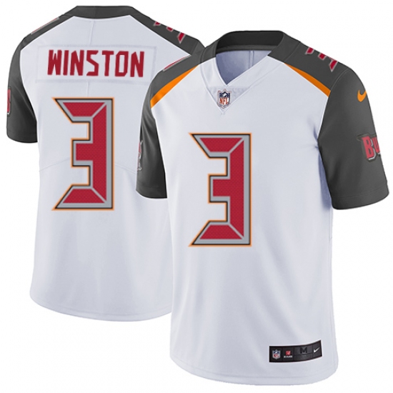 Men's Nike Tampa Bay Buccaneers #3 Jameis Winston White Vapor Untouchable Limited Player NFL Jersey - Ujersey