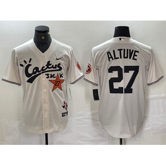 Men's Houston Astros #27 Jose Altuve Cream Cactus Jack Vapor Premier Stitched Baseball Jersey - Ujersey