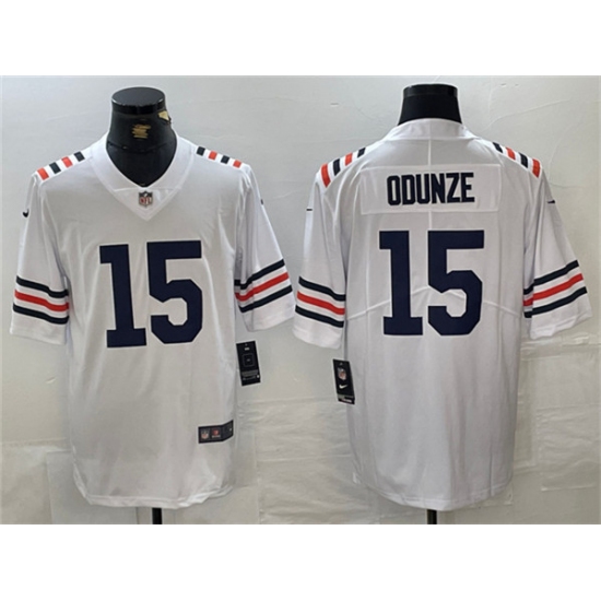 Men's Chicago Bears #15 Rome Odunze White 2024 Draft Vapor Stitched Football Jersey - Ujersey