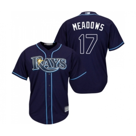 Men's Tampa Bay Rays #17 Austin Meadows Replica Navy Blue Alternate Cool Base Baseball Jersey - Ujersey