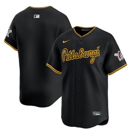 Men's Pittsburgh Pirates Blank Black Alternate Limited Baseball Stitched Jersey - Ujersey
