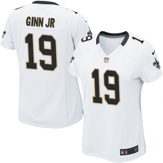 Women's Nike New Orleans Saints #19 Ted Ginn Jr Game White NFL Jersey - Ujersey
